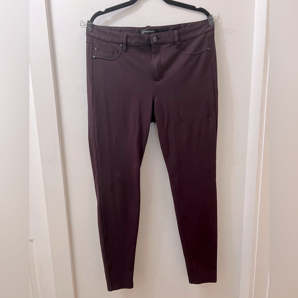 Liverpool Burgundy Leggings Pants Size 14